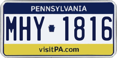 PA license plate MHY1816