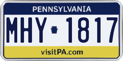 PA license plate MHY1817