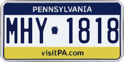 PA license plate MHY1818