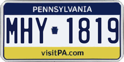 PA license plate MHY1819