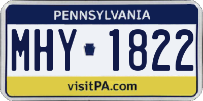 PA license plate MHY1822