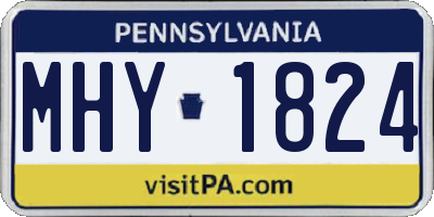 PA license plate MHY1824