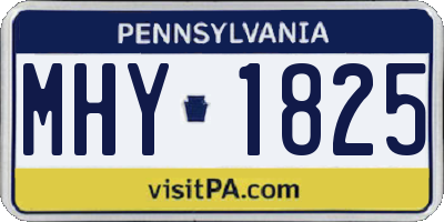 PA license plate MHY1825