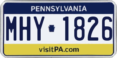 PA license plate MHY1826