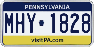PA license plate MHY1828