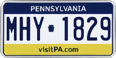 PA license plate MHY1829