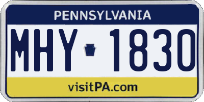 PA license plate MHY1830