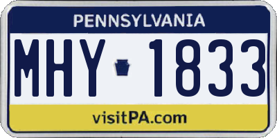 PA license plate MHY1833