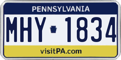 PA license plate MHY1834
