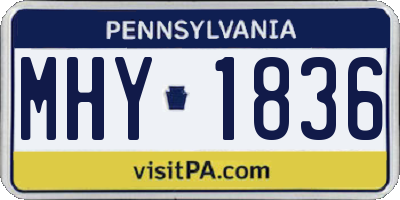 PA license plate MHY1836