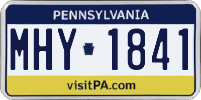 PA license plate MHY1841