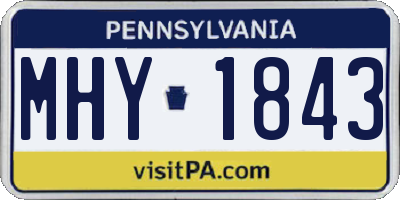 PA license plate MHY1843