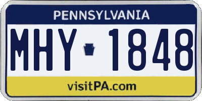 PA license plate MHY1848