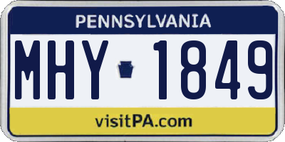 PA license plate MHY1849