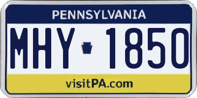 PA license plate MHY1850
