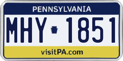 PA license plate MHY1851