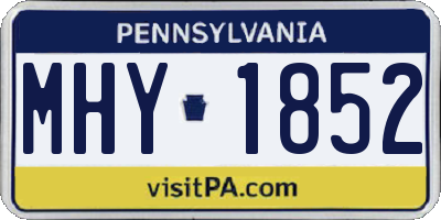 PA license plate MHY1852