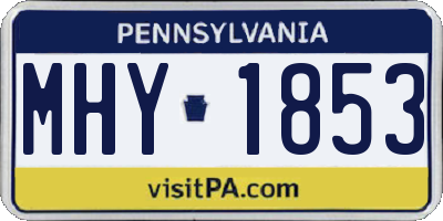 PA license plate MHY1853