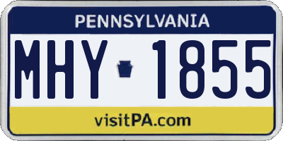 PA license plate MHY1855