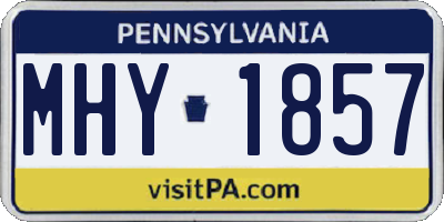 PA license plate MHY1857