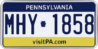 PA license plate MHY1858