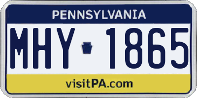 PA license plate MHY1865
