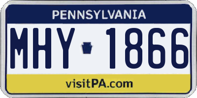 PA license plate MHY1866