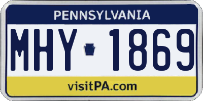 PA license plate MHY1869