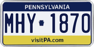 PA license plate MHY1870