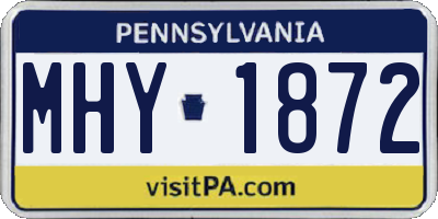 PA license plate MHY1872