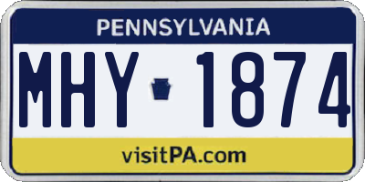 PA license plate MHY1874