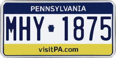 PA license plate MHY1875