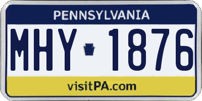 PA license plate MHY1876