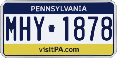 PA license plate MHY1878