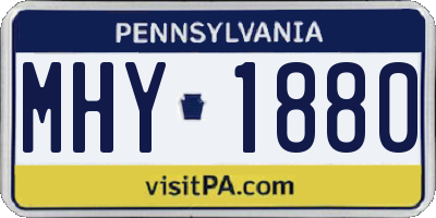 PA license plate MHY1880
