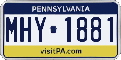 PA license plate MHY1881