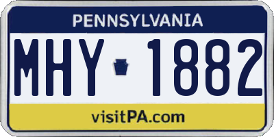 PA license plate MHY1882