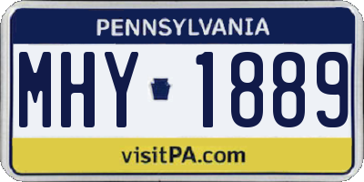 PA license plate MHY1889