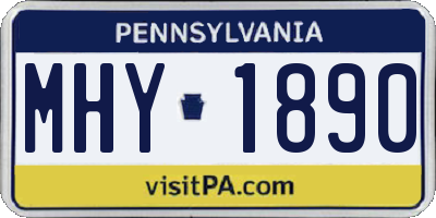 PA license plate MHY1890