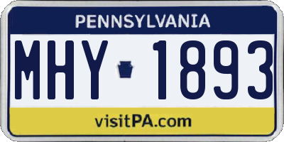 PA license plate MHY1893