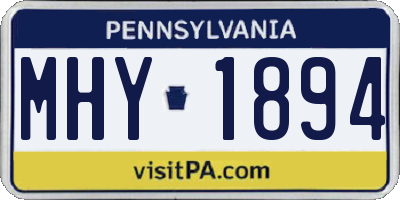 PA license plate MHY1894