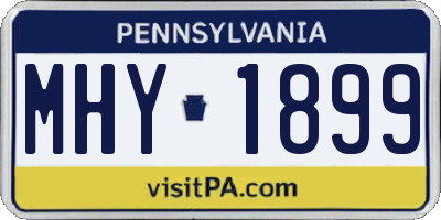 PA license plate MHY1899