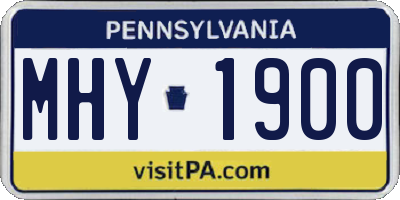 PA license plate MHY1900