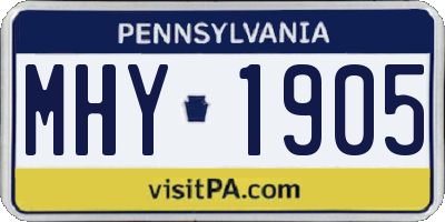 PA license plate MHY1905