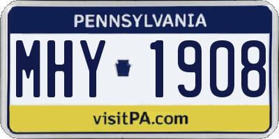 PA license plate MHY1908