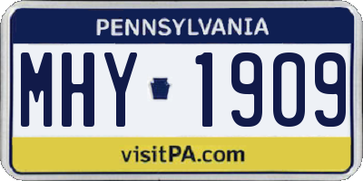 PA license plate MHY1909