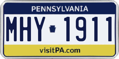 PA license plate MHY1911