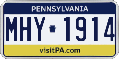 PA license plate MHY1914