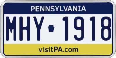 PA license plate MHY1918