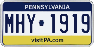 PA license plate MHY1919